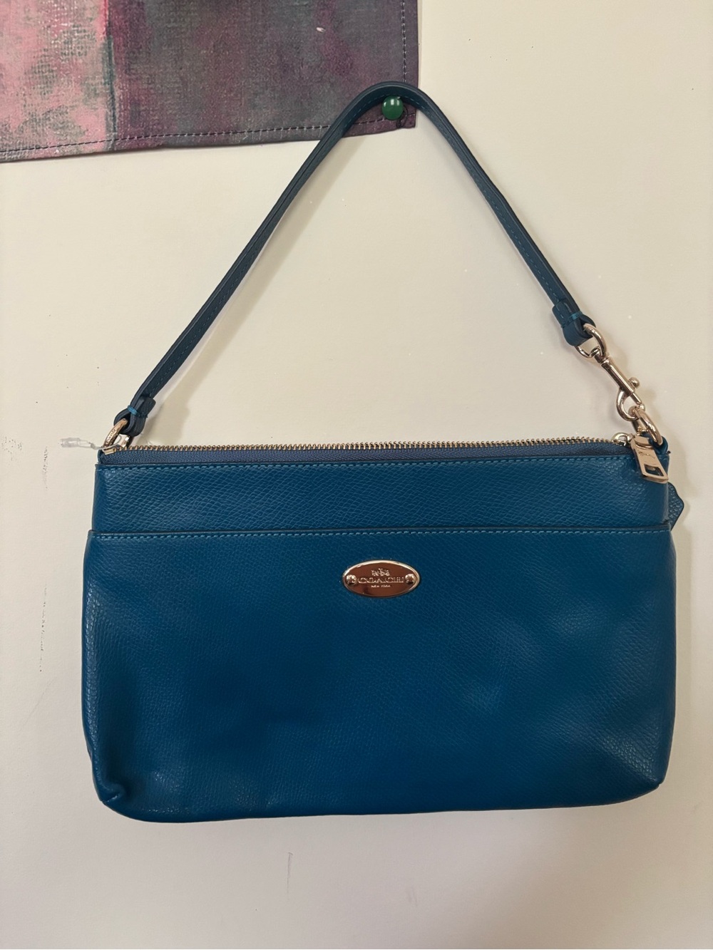 Coach Teal Blue Leather Mini Bag